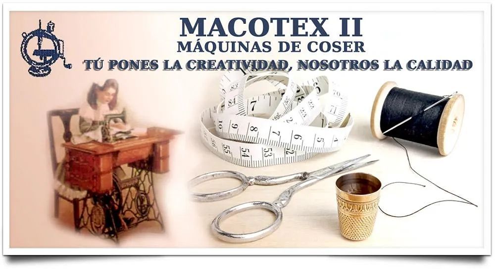 A poster for macotex ii maquinas de coser