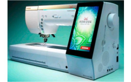 Una máquina de coser con una pantalla que dice Horizon.