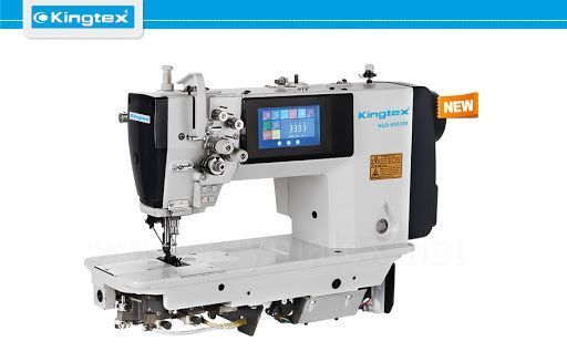 Se muestra una máquina de coser Kingtex sobre un fondo blanco.