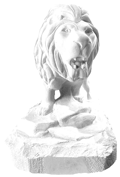 Sculpture de lion en pierre