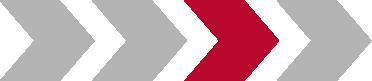 Ein roter Pfeil befindet sich zwischen zwei grauen Pfeilen auf weißem Hintergrund.