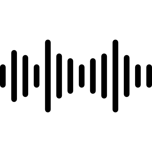 Ein Schallwellen-freies Symbol auf weißem Hintergrund