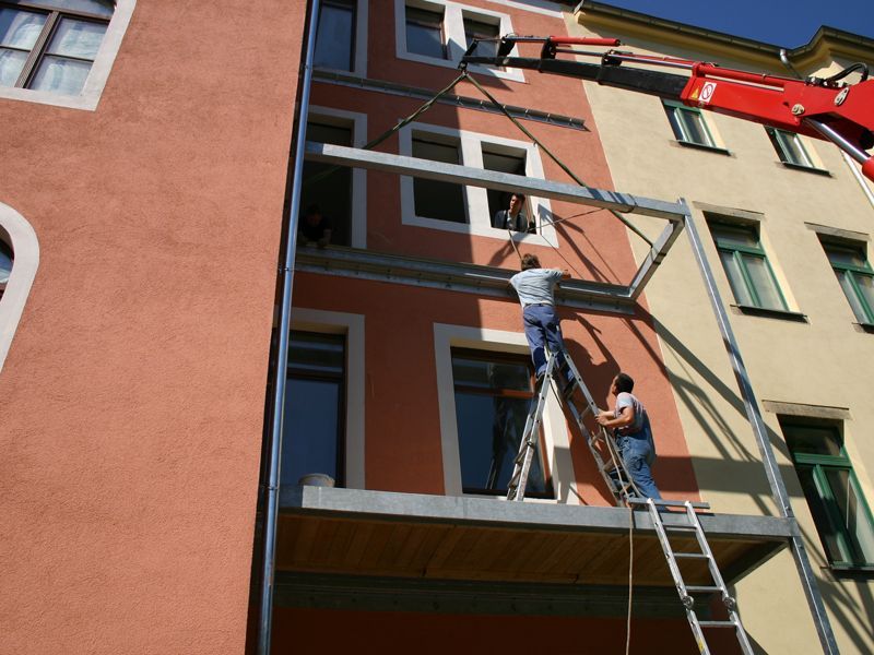 Balkonanlage im Bau