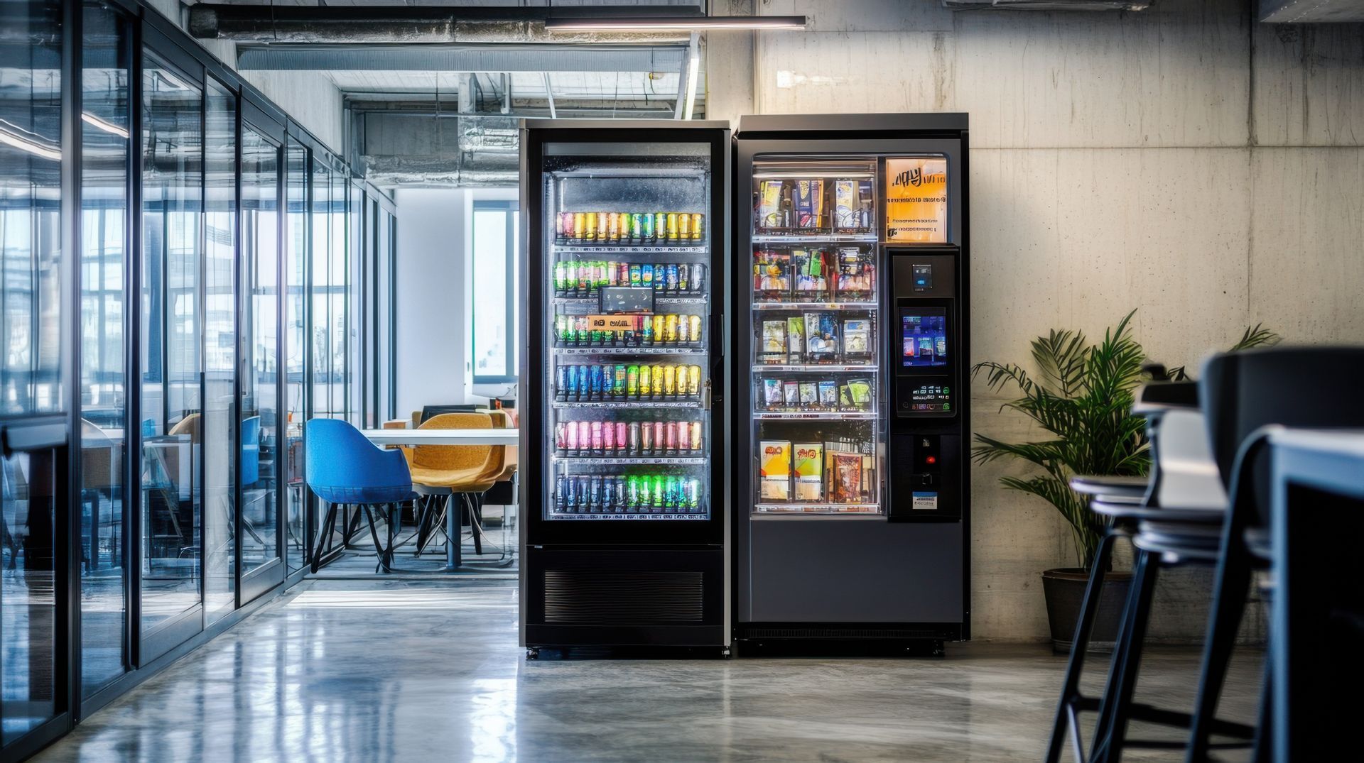 Un distributeur automatique de boissons.