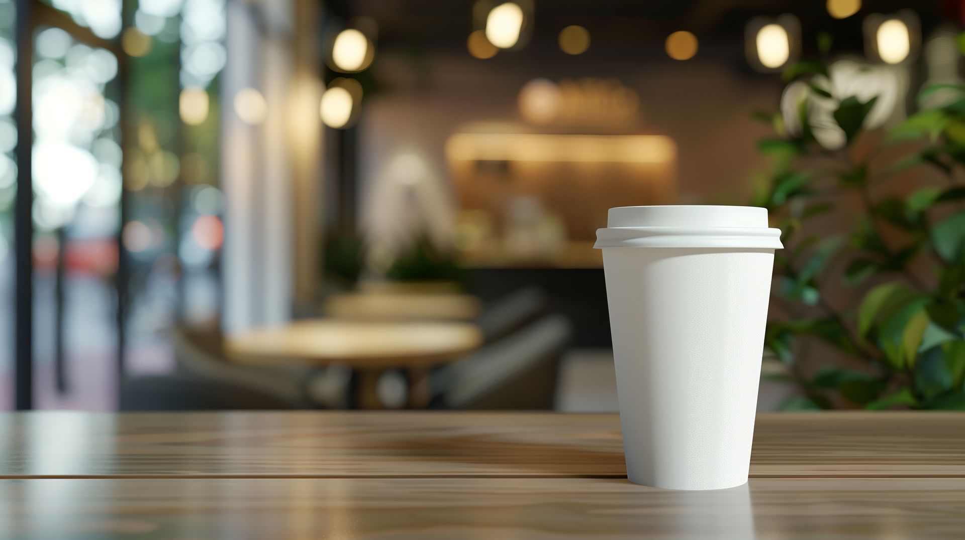 Une tasse à café en papier.