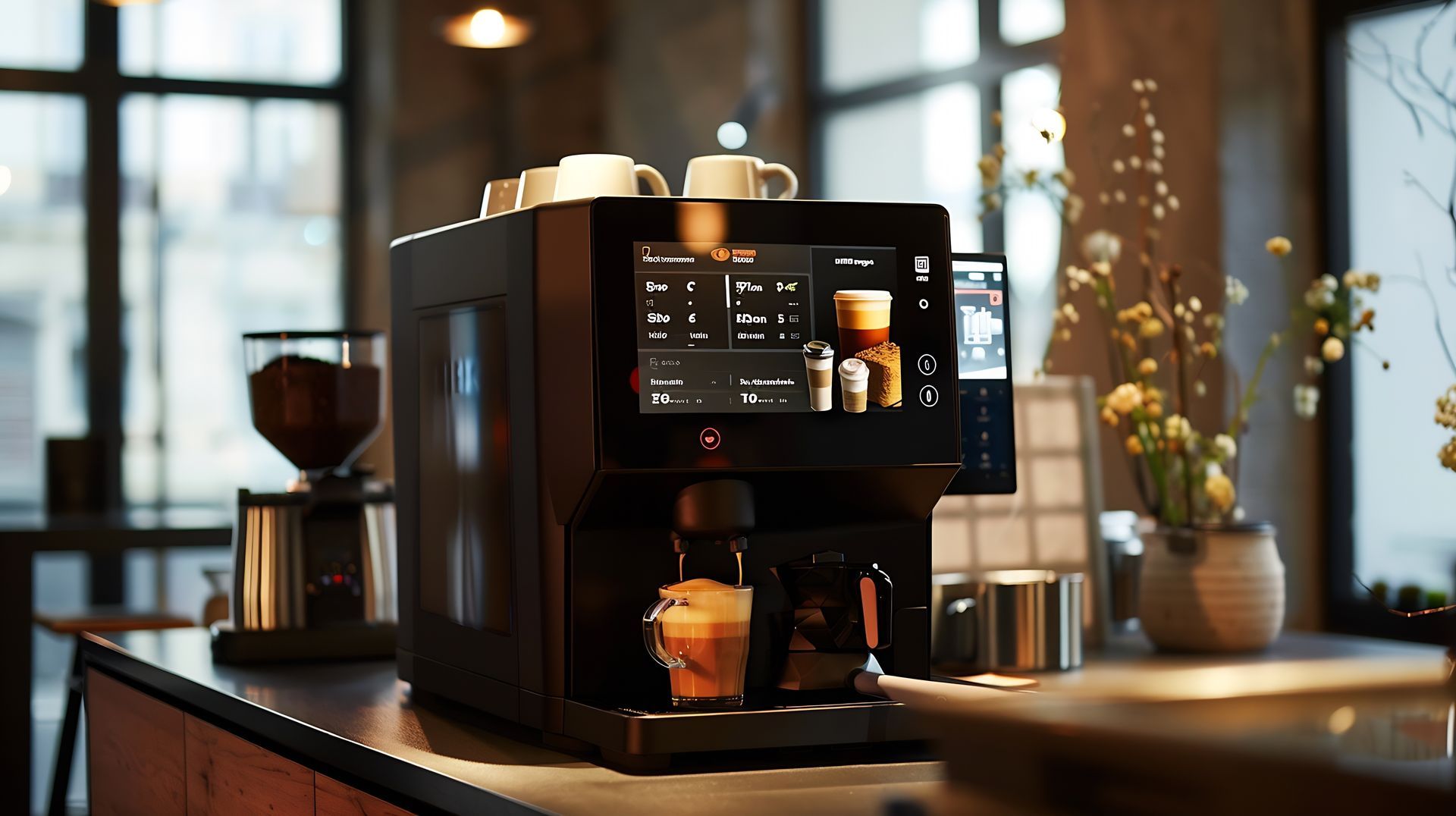 Une machine à café noire.