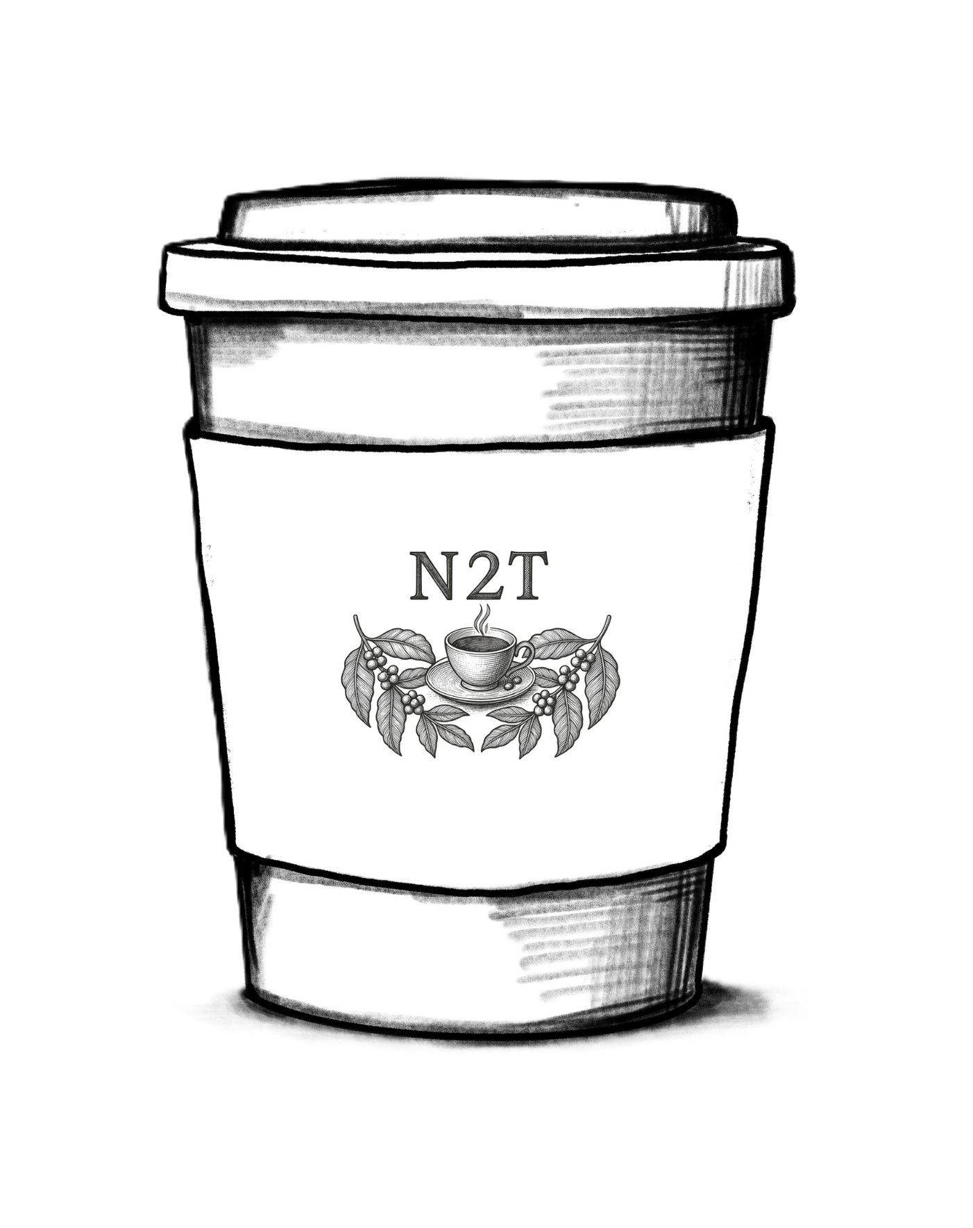 Un croquis d'une tasse à café.