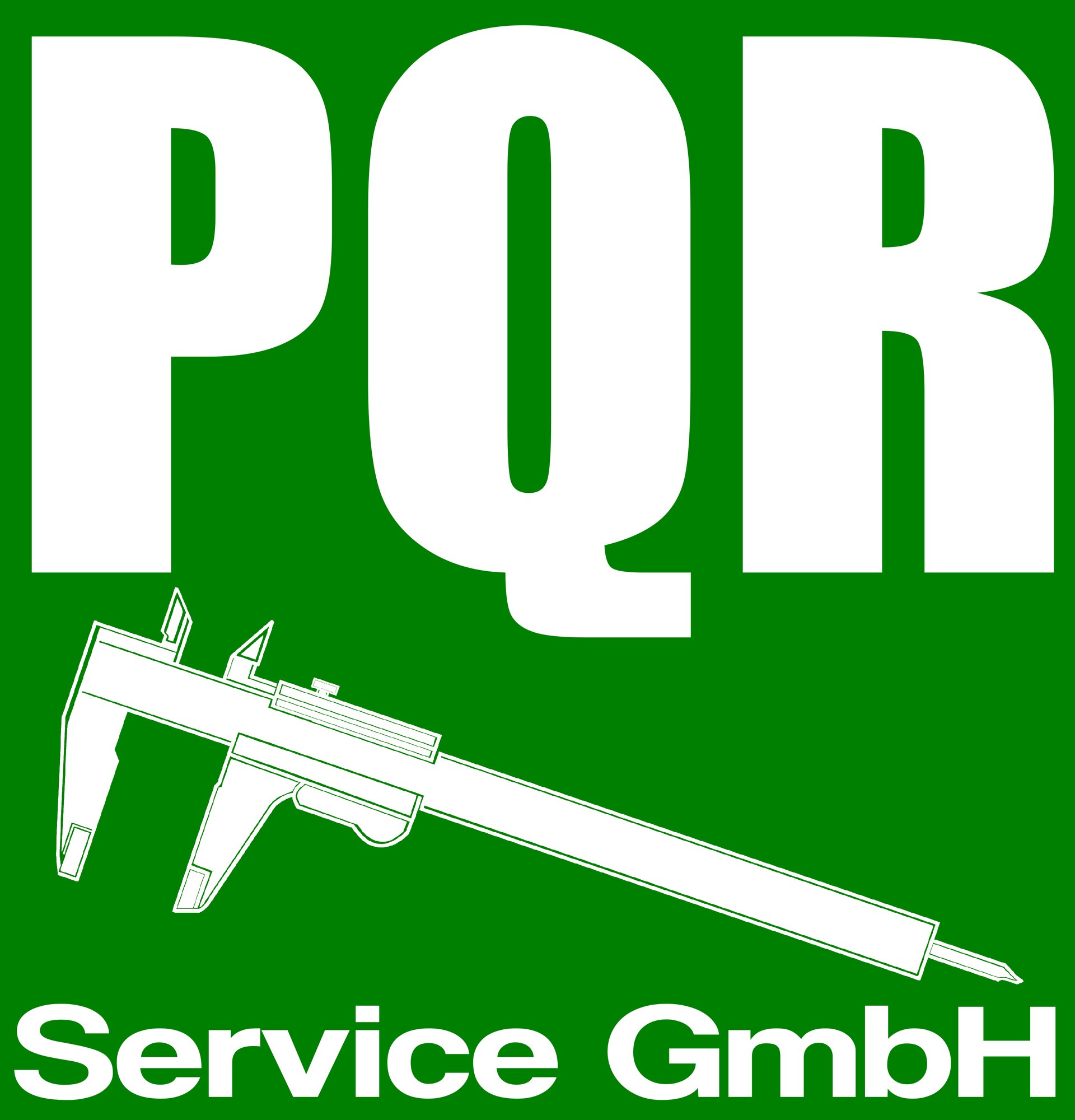 Ein grün-weißes Logo für die pqr service gmbh