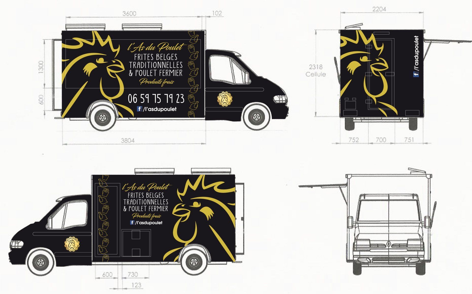 Maquette pour le flocage d'un véhicule.
