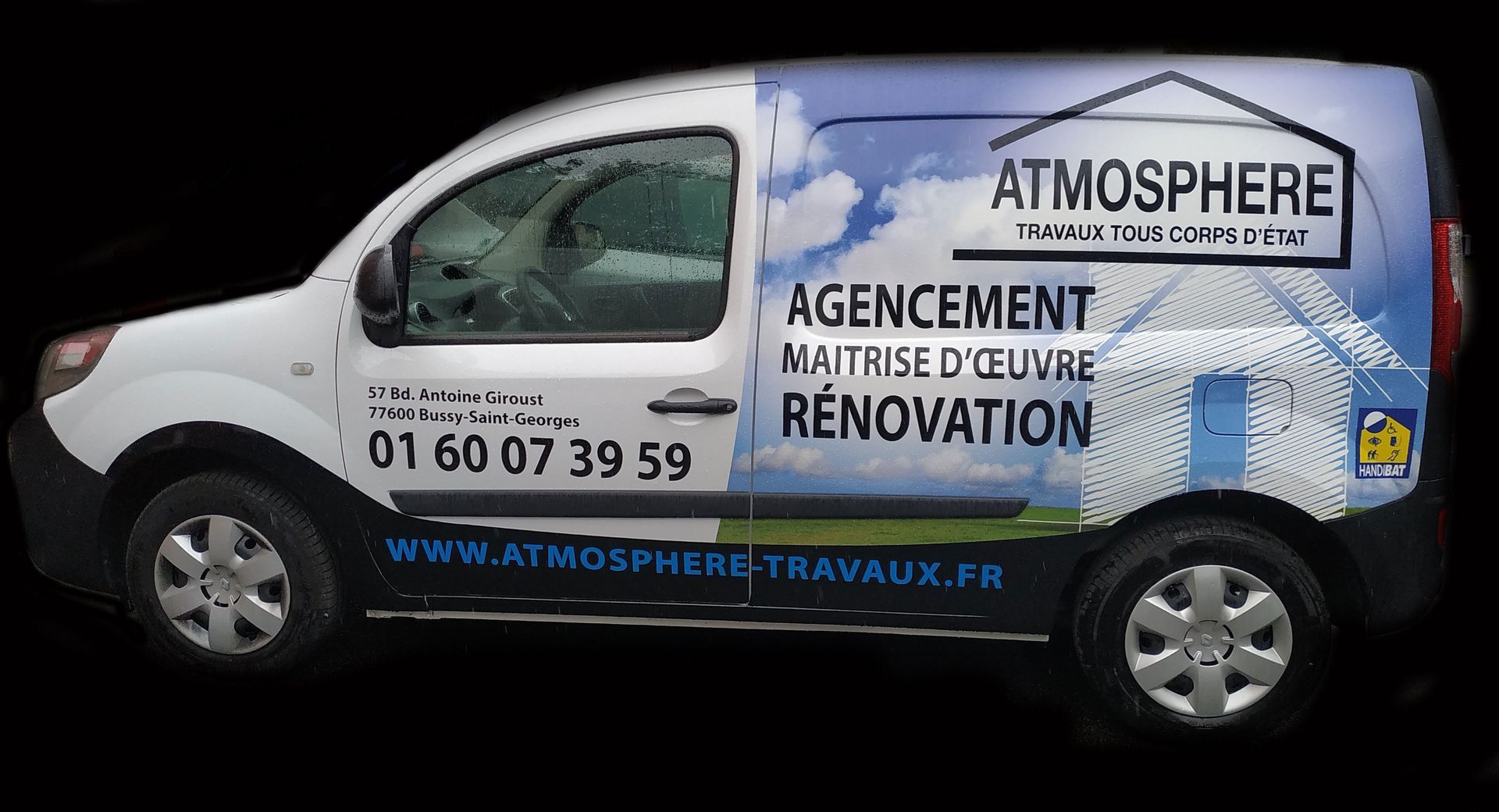 Véhicule Kangoo floqué.