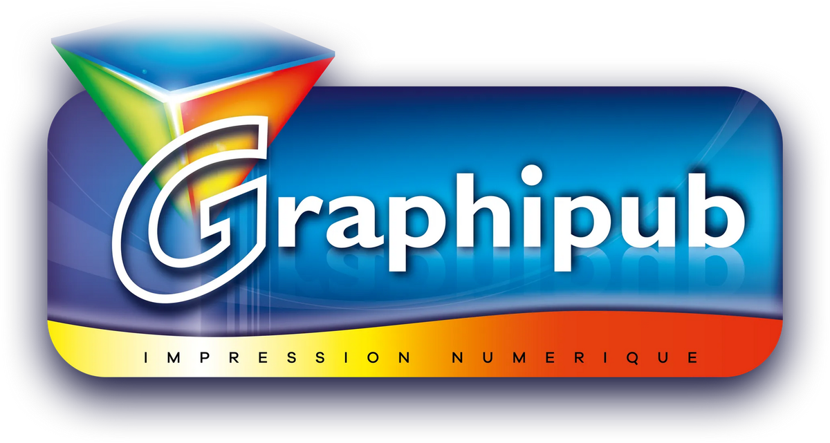 Logotype de Graphi-Pub avec une ombre portée.