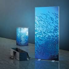 Caissons lumineux en démonstration.