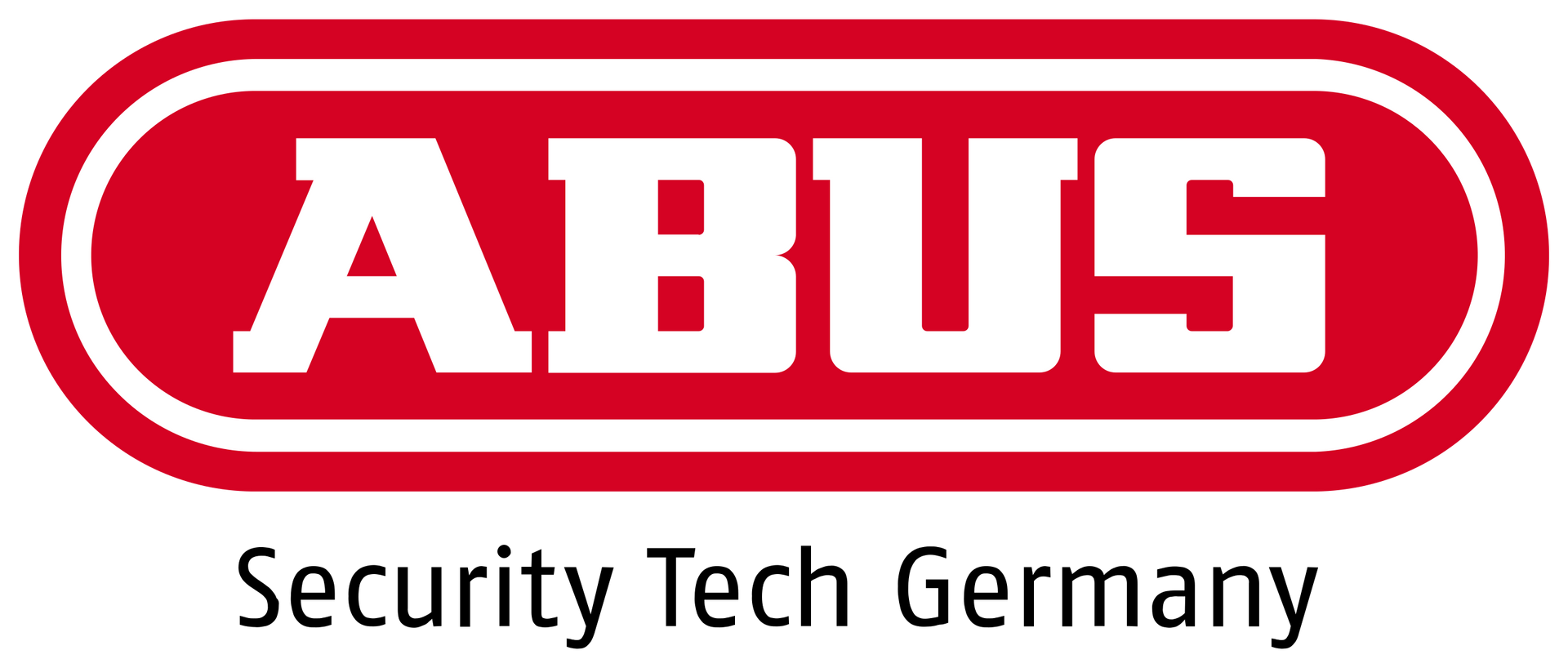 Ein rot-weißes Logo für Abus Security Tech Deutschland