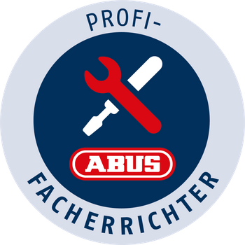 Ein Logo für Profi-Abus-Fachrichter mit Schraubenschlüssel und Hammer