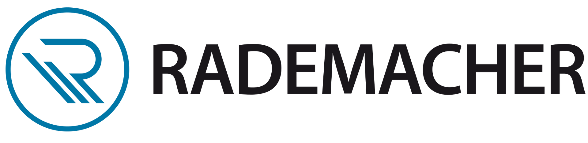 Auf weißem Hintergrund ist ein Logo von Rademacher abgebildet.
