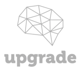 Un logotipo para actualizar con un cerebro en el medio.