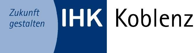 Ein blau-weißes Logo für die IHK Koblenz