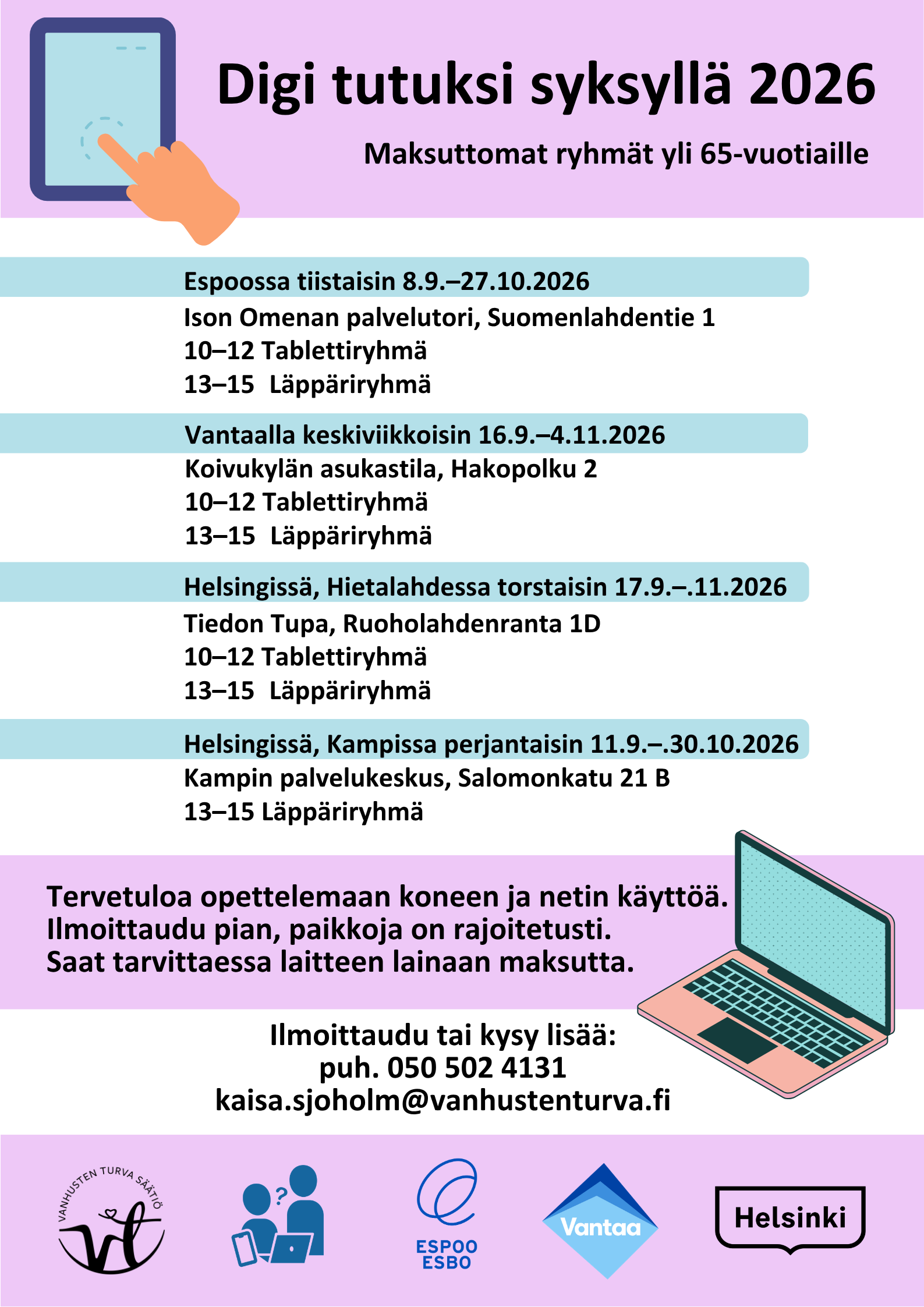 Digi tutuksi -ryhmien mainos
