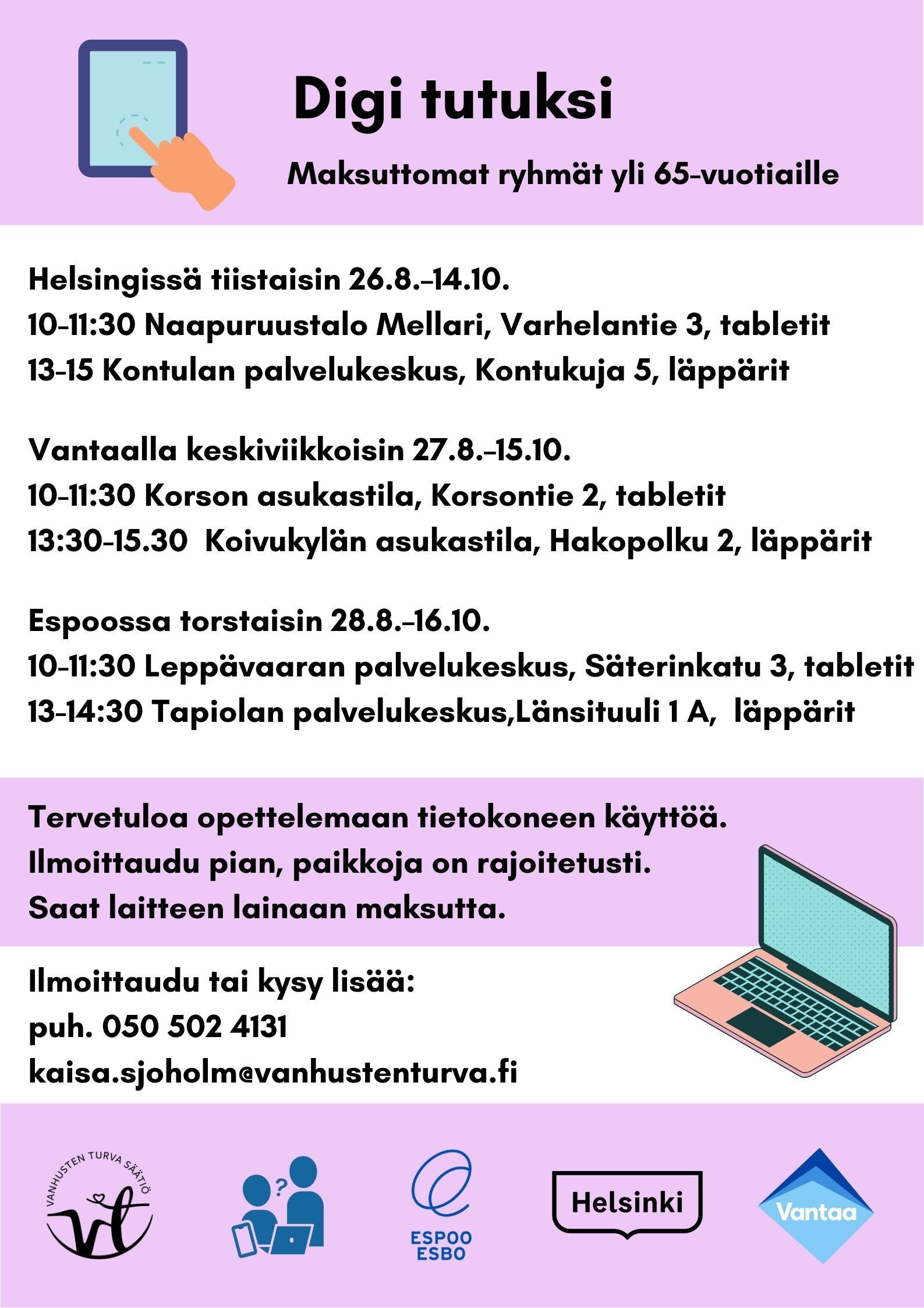 Digi tutuksi -ryhmän mainos