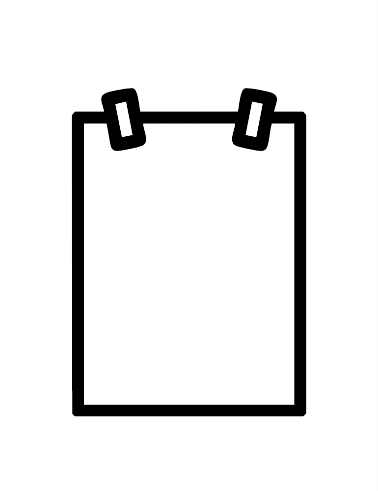 Ein leeres Blatt Papier, das von zwei Klebebandstreifen zusammengehalten wird.