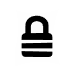 Un icono en blanco y negro de un candado sobre un fondo blanco.