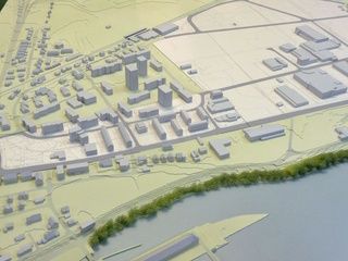 Modellausschnitt im Mst. 1:1000; Salina Raurica Pratteln