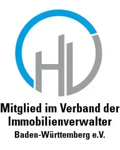 Logo of an organization with a blue and grey circle, and a HLV emblem. Text below says