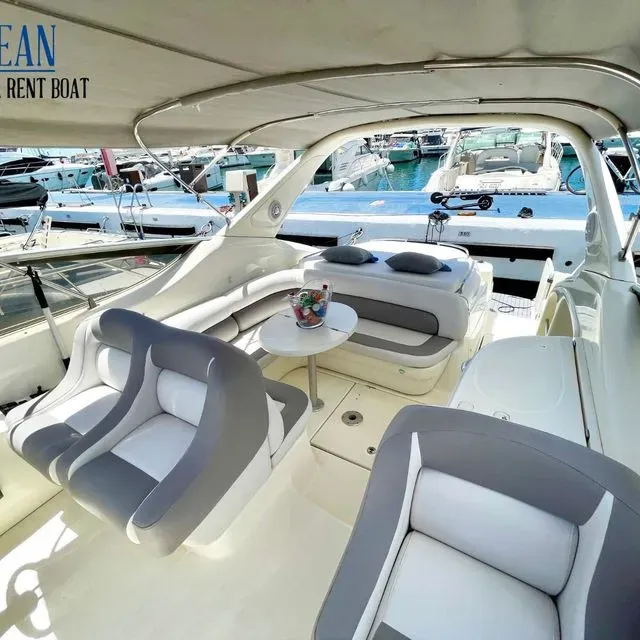 The inside of a boat that says ' rent boat ' on it