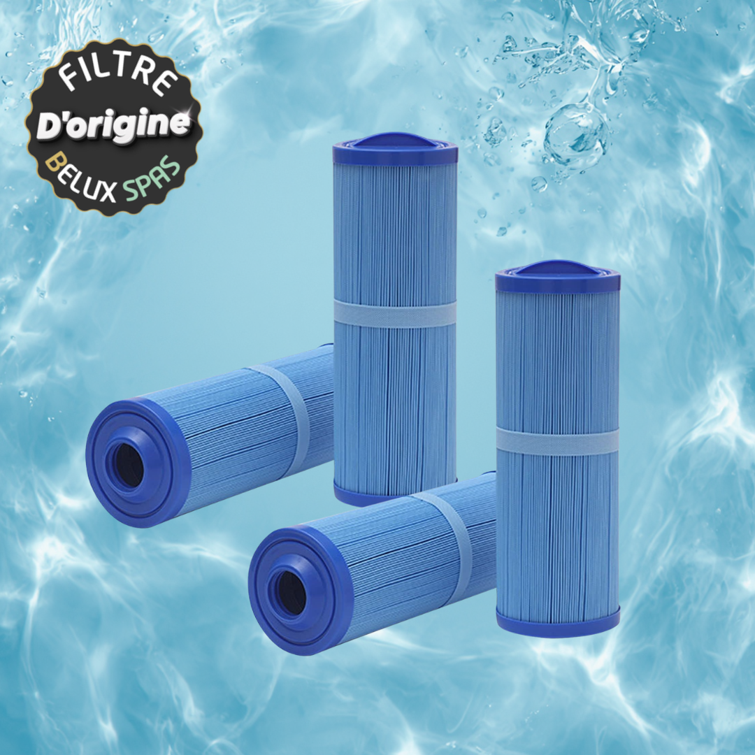 Pack 4 filtres long filet interne anti-bactérien Microban pour spa et spa de nage