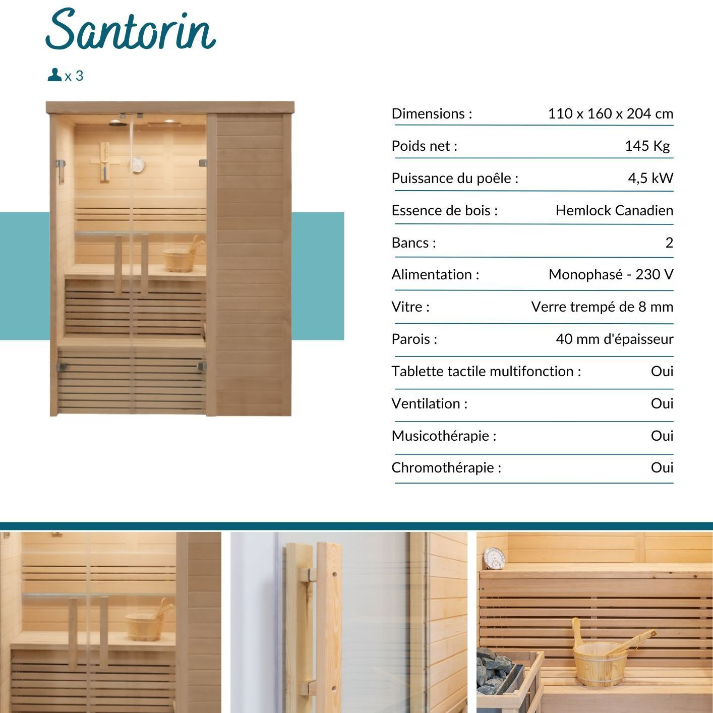 Sauna Poséidon Santorin  - 3 personnes