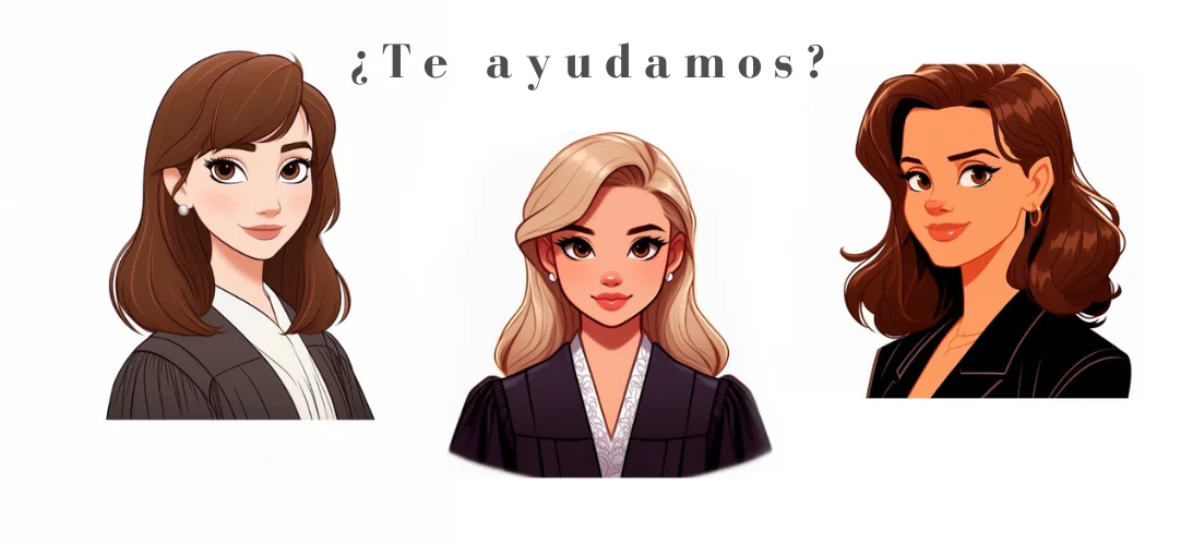 Tres mujeres con atuendo de negocios, con el texto “¿Te ayudamos?” encima de ellas.