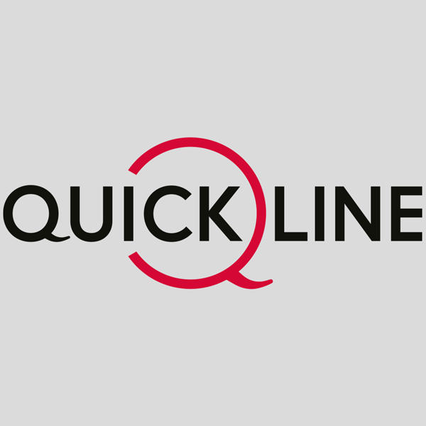 „QUICK LINE“-Logo mit einem roten „Q“, das das „K“ und einen Teil des „L“ umgibt.
