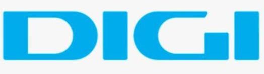 Un logotipo azul y blanco para digital sobre un fondo blanco.