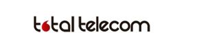 El logotipo de Total Telecom es rojo y negro sobre un fondo blanco.