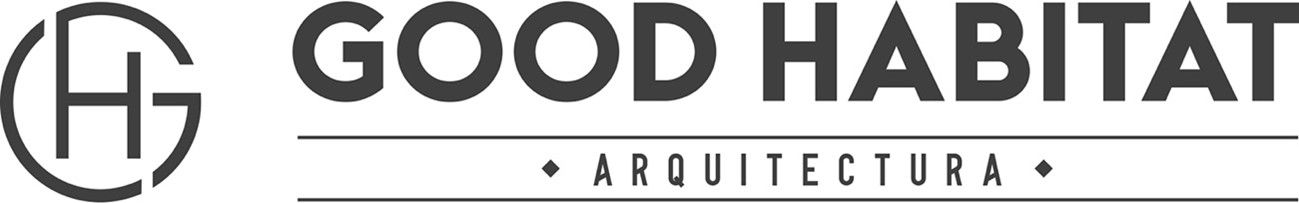 Un logotipo en blanco y negro para una buena arquitectura del hábitat.