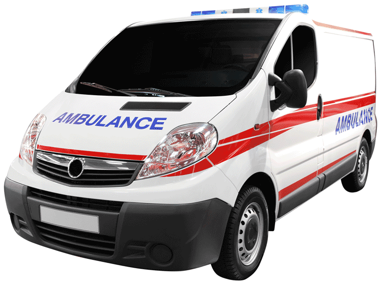 Ambulance de face garée