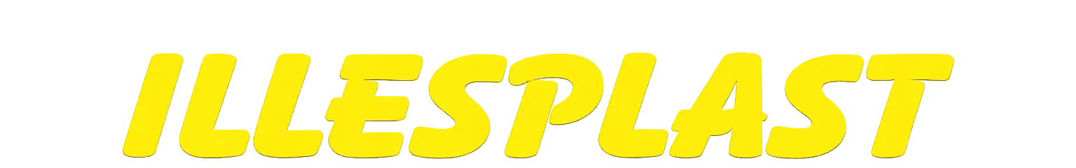 La palabra "ILLESPLAST" en letras may&uacute;sculas amarillas, grandes y oblicuas