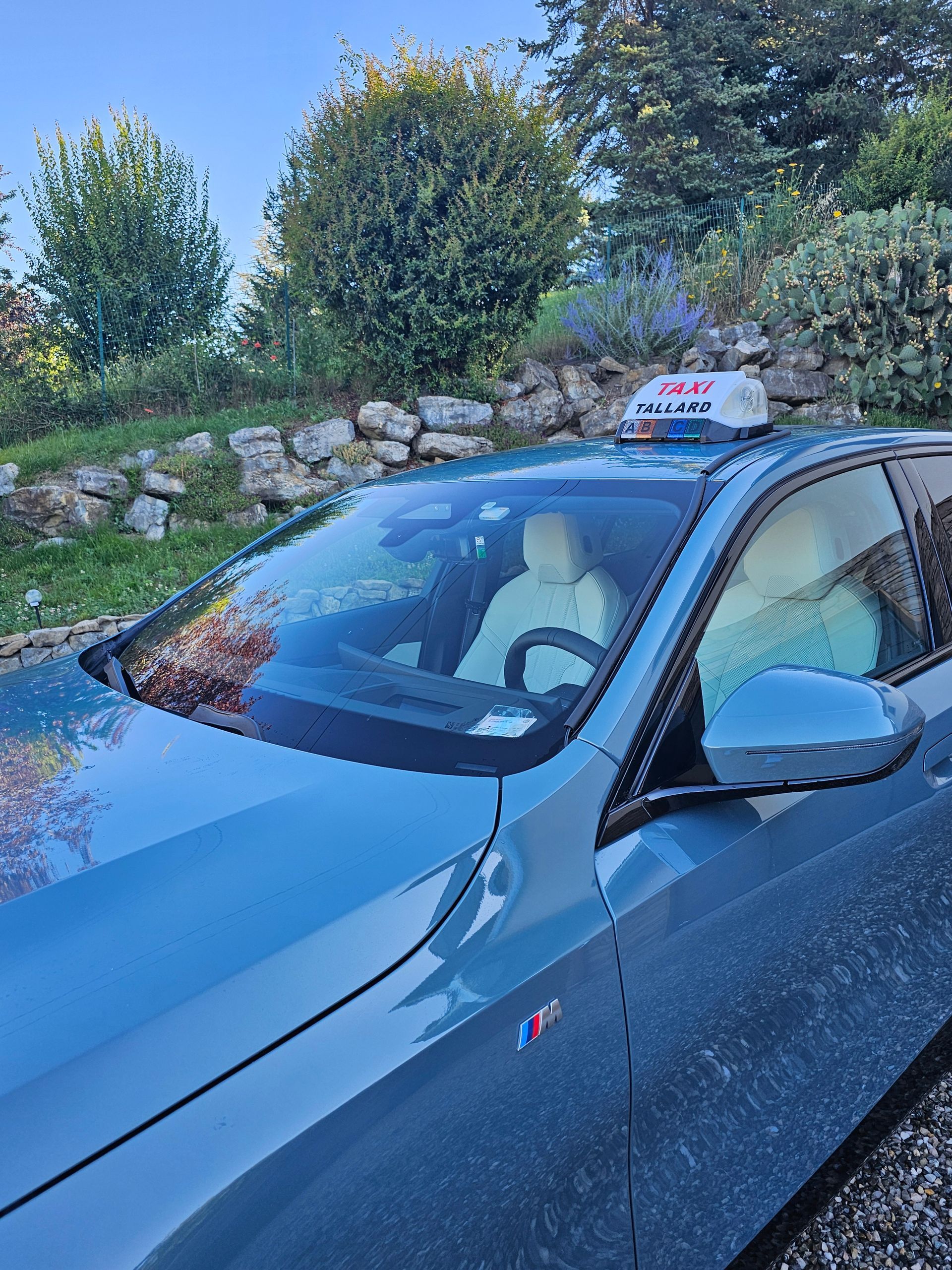 Voiture dans un jardin
