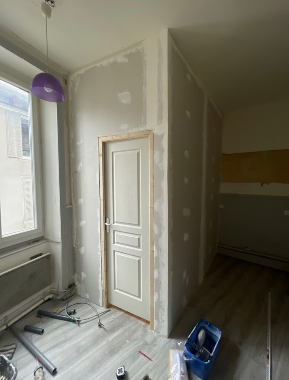 Résultat des travaux avec pose de plaques de plâtre