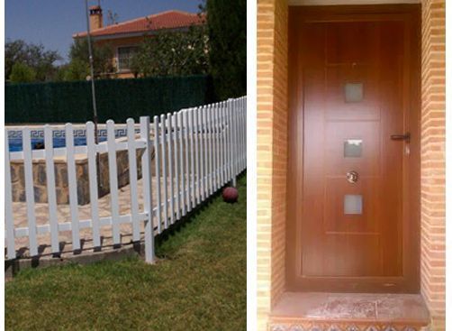 Una imagen de una valla y una imagen de una puerta.