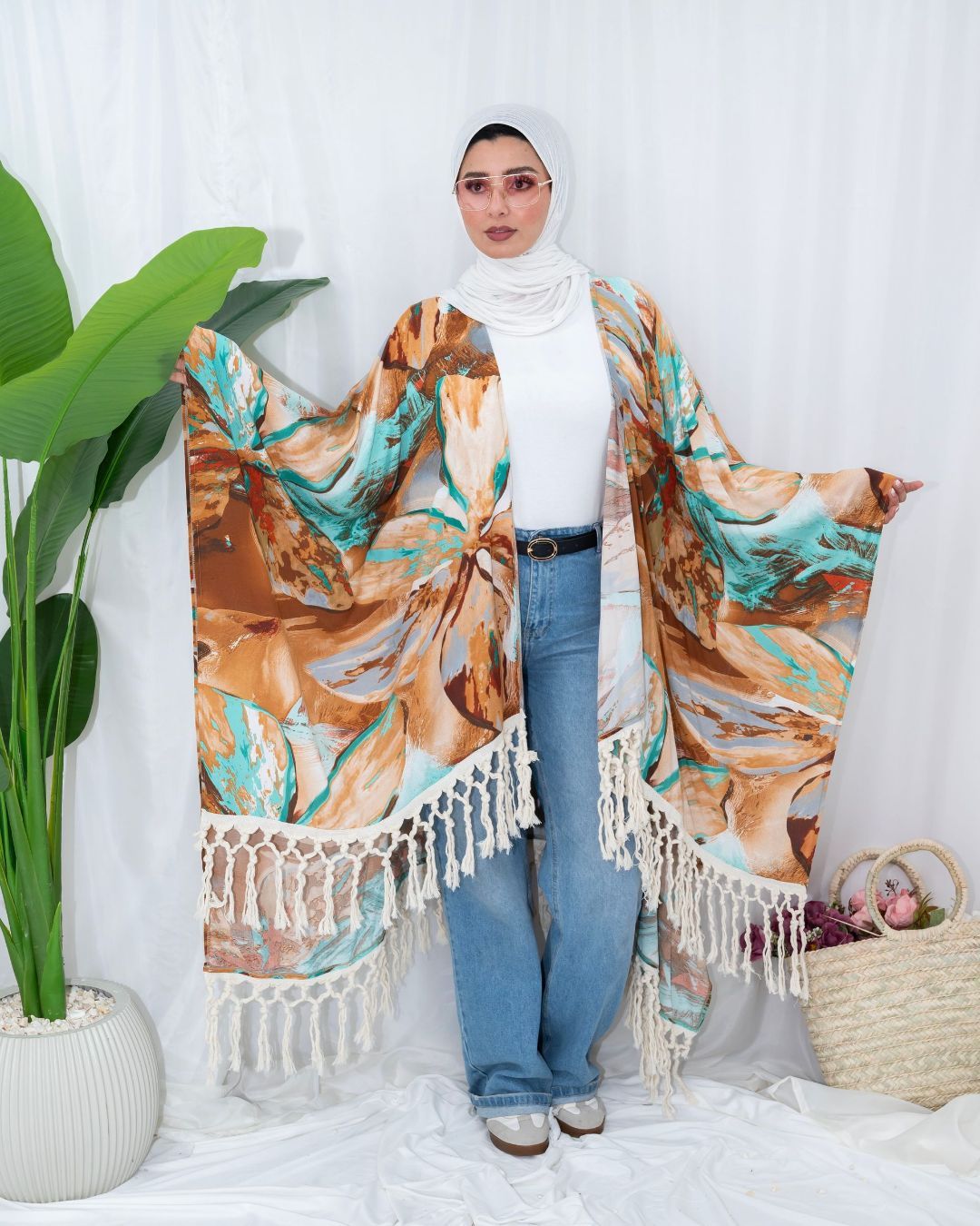 Bohemian Sunset Tassel kimono Cardigan