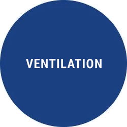 Ventilation sur fond bleu