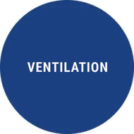 Ventilation sur fond bleu