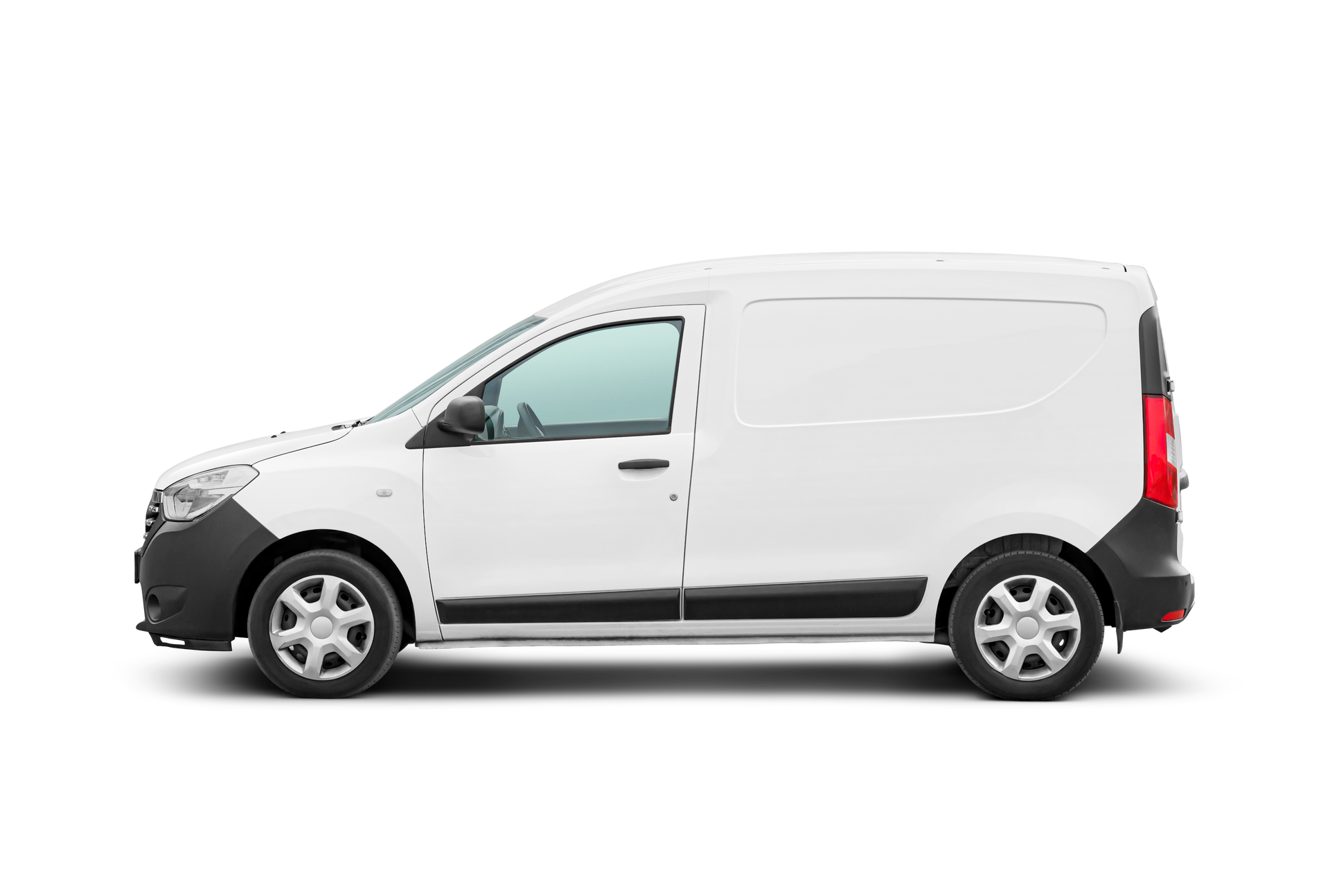 Une camionette blanche.