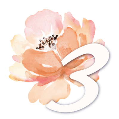 Illustration d'une fleur et du chiffre 3