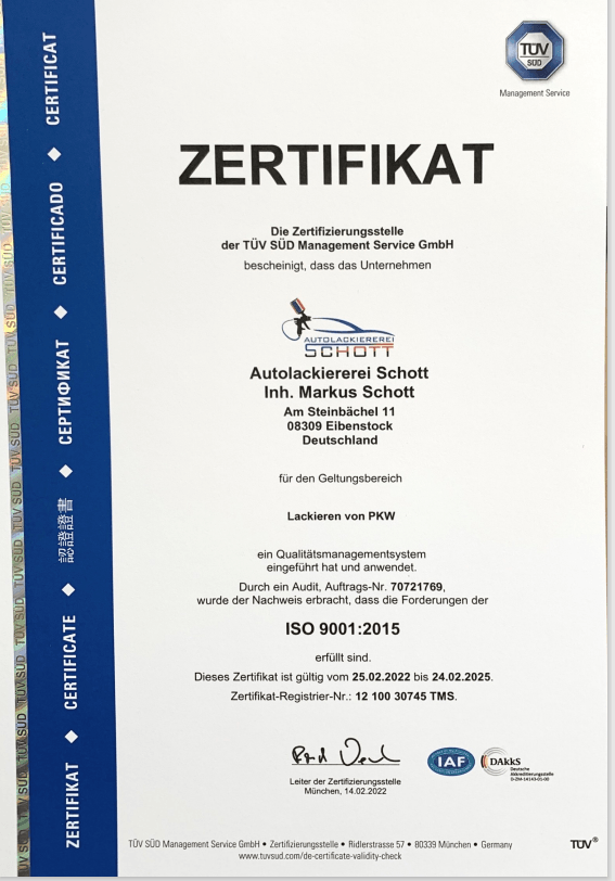 TÜV-Zertifikat