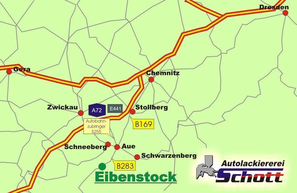 Karte von Eibenstock und Umgebung