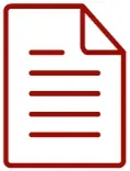 Un icono rojo de una hoja de papel con líneas.