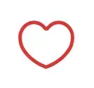 Un icono de corazón rojo sobre un fondo blanco.