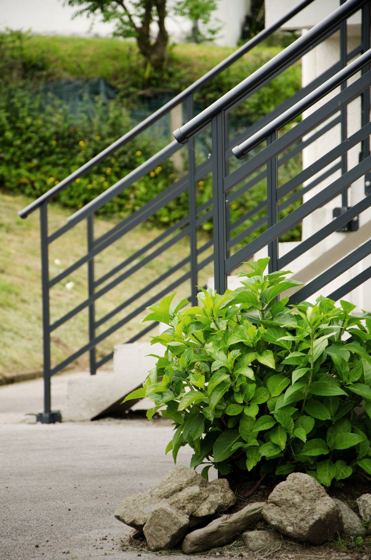 Garde-corps dans un jardin